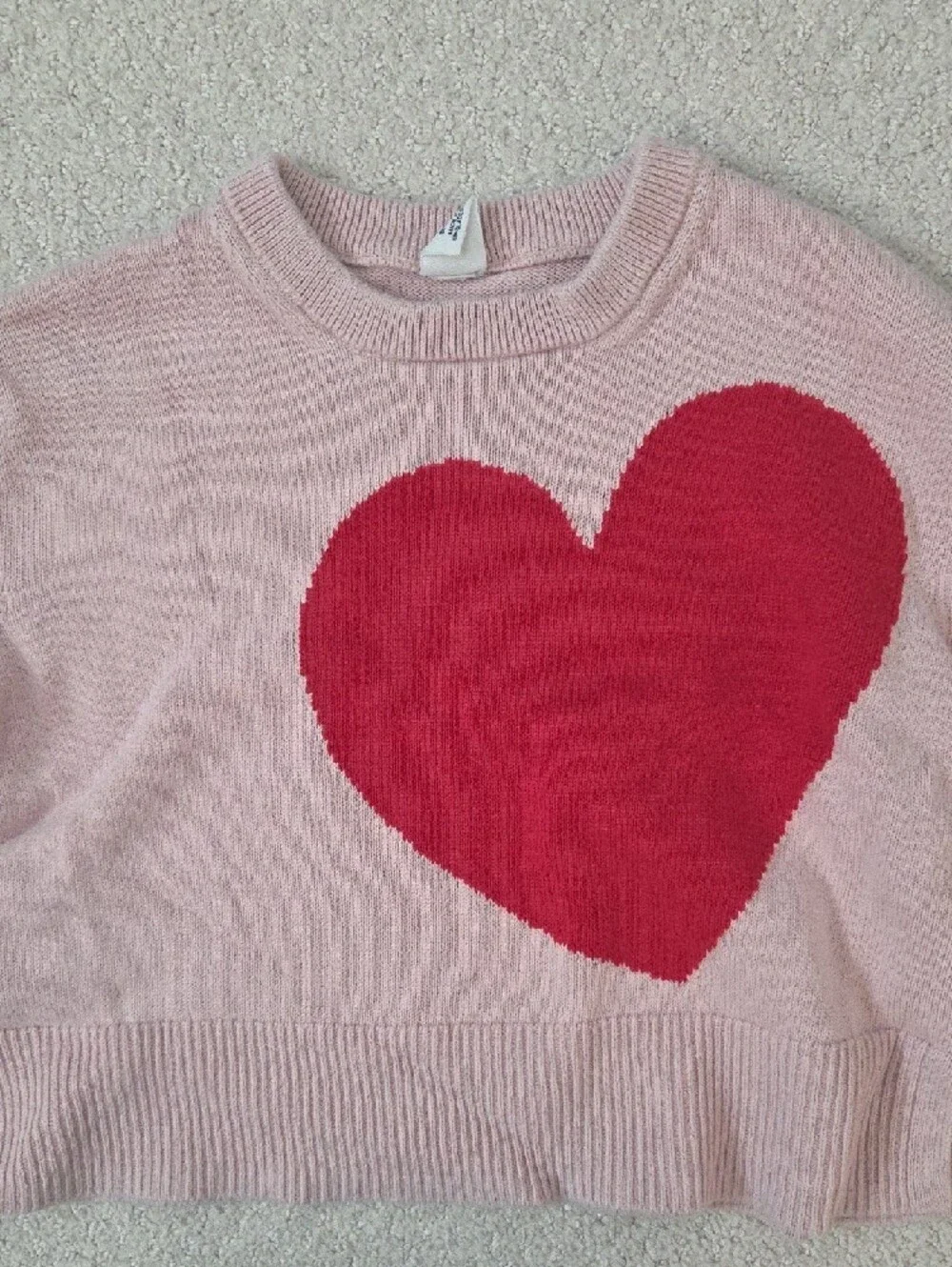 GAP Pink Sweater with Red Heart